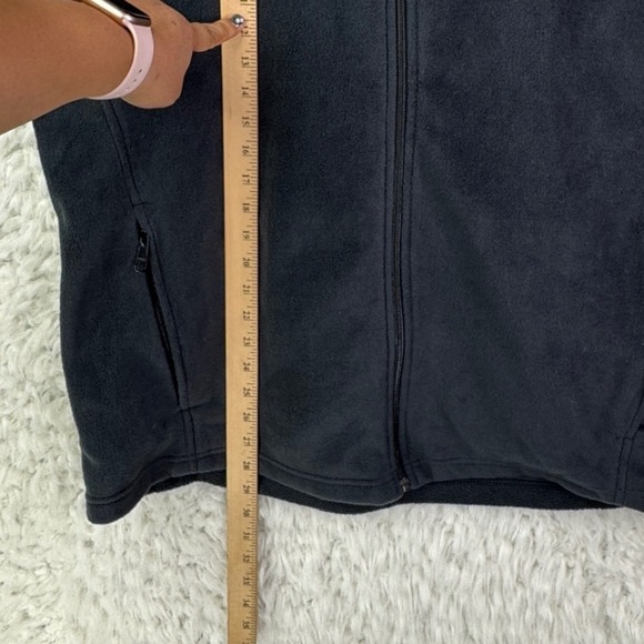 Columbia Mens Fleece Vest Black Full Zip Pockets Outdoor Gorpcore XL Hiking Cozy - Picture 3 of 8